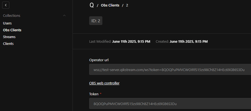 Client detail in relay server dashboard